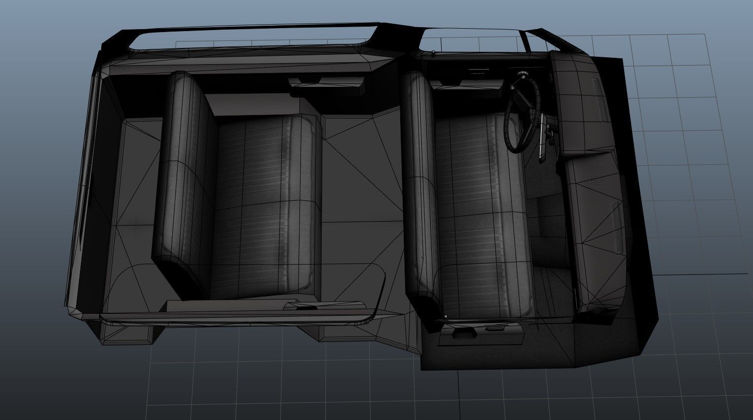 80s offroad car Low-poly 3D model_43