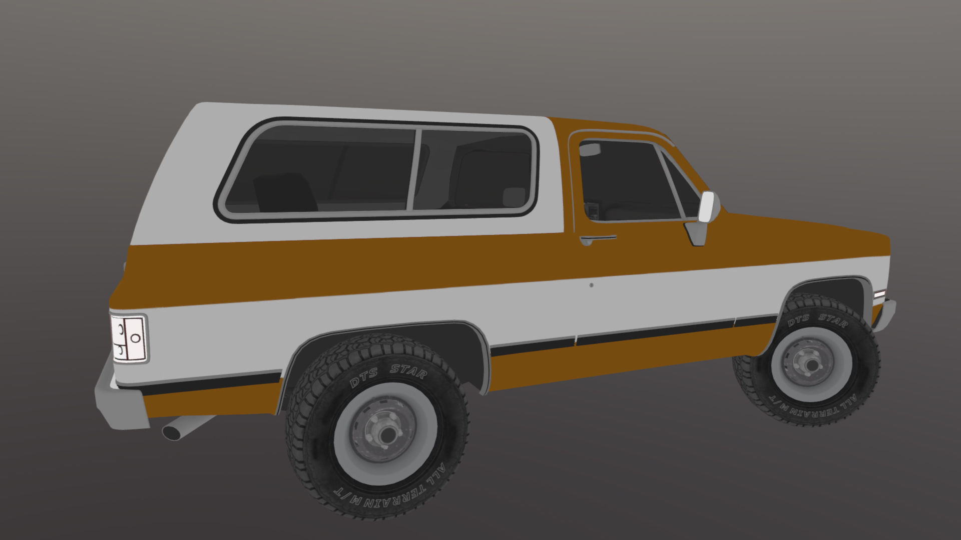 80s offroad car Low-poly 3D model_36