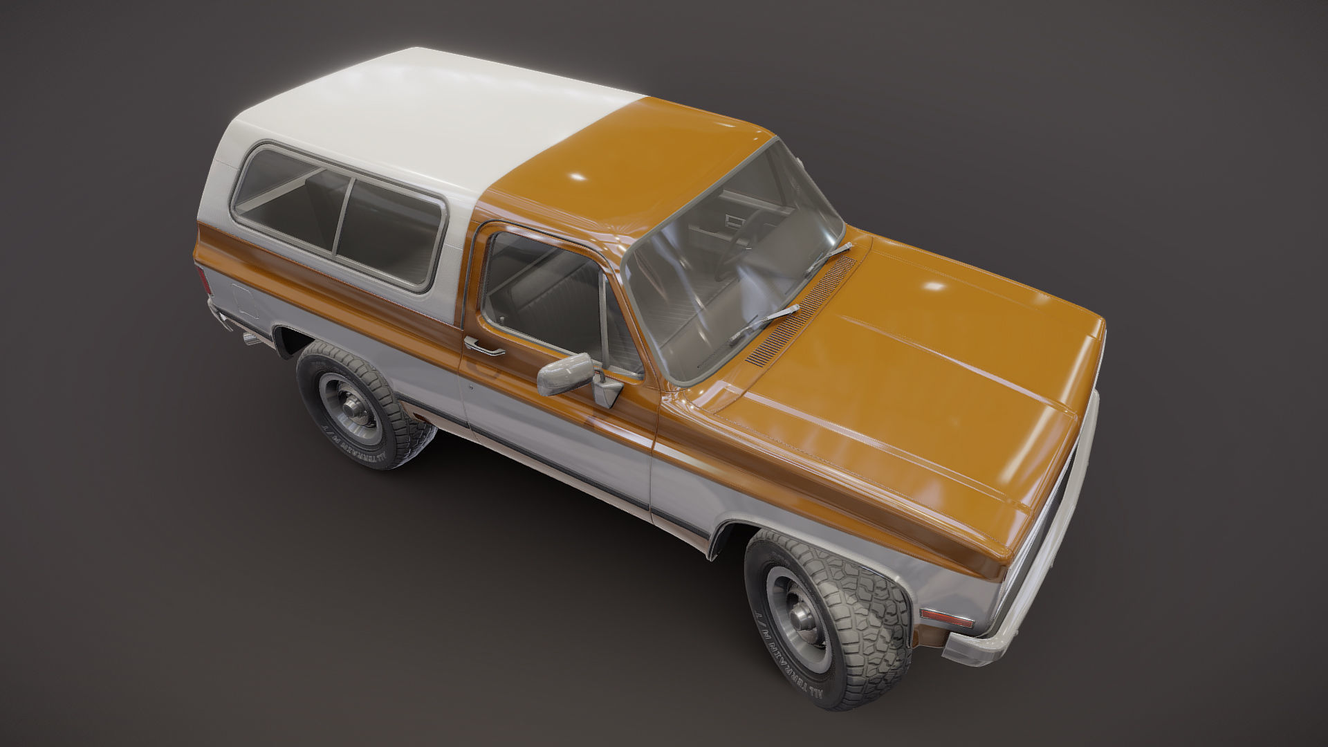 80s offroad car Low-poly 3D model_20