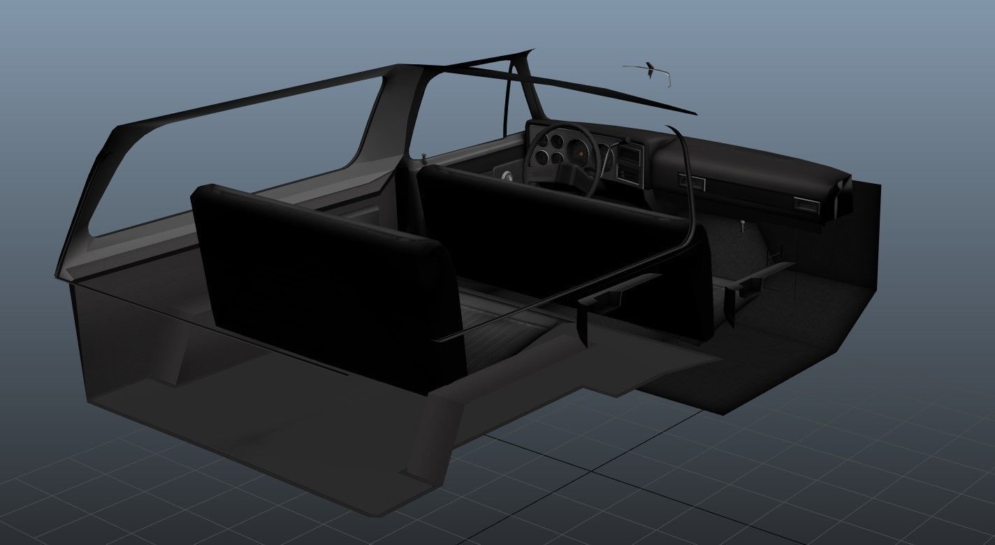 80s offroad car Low-poly 3D model_42