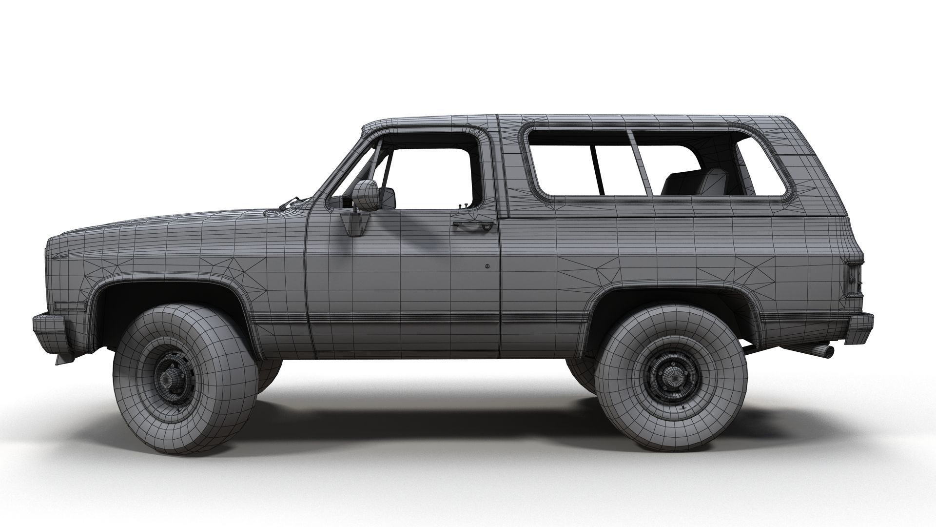 80s offroad car Low-poly 3D model_11