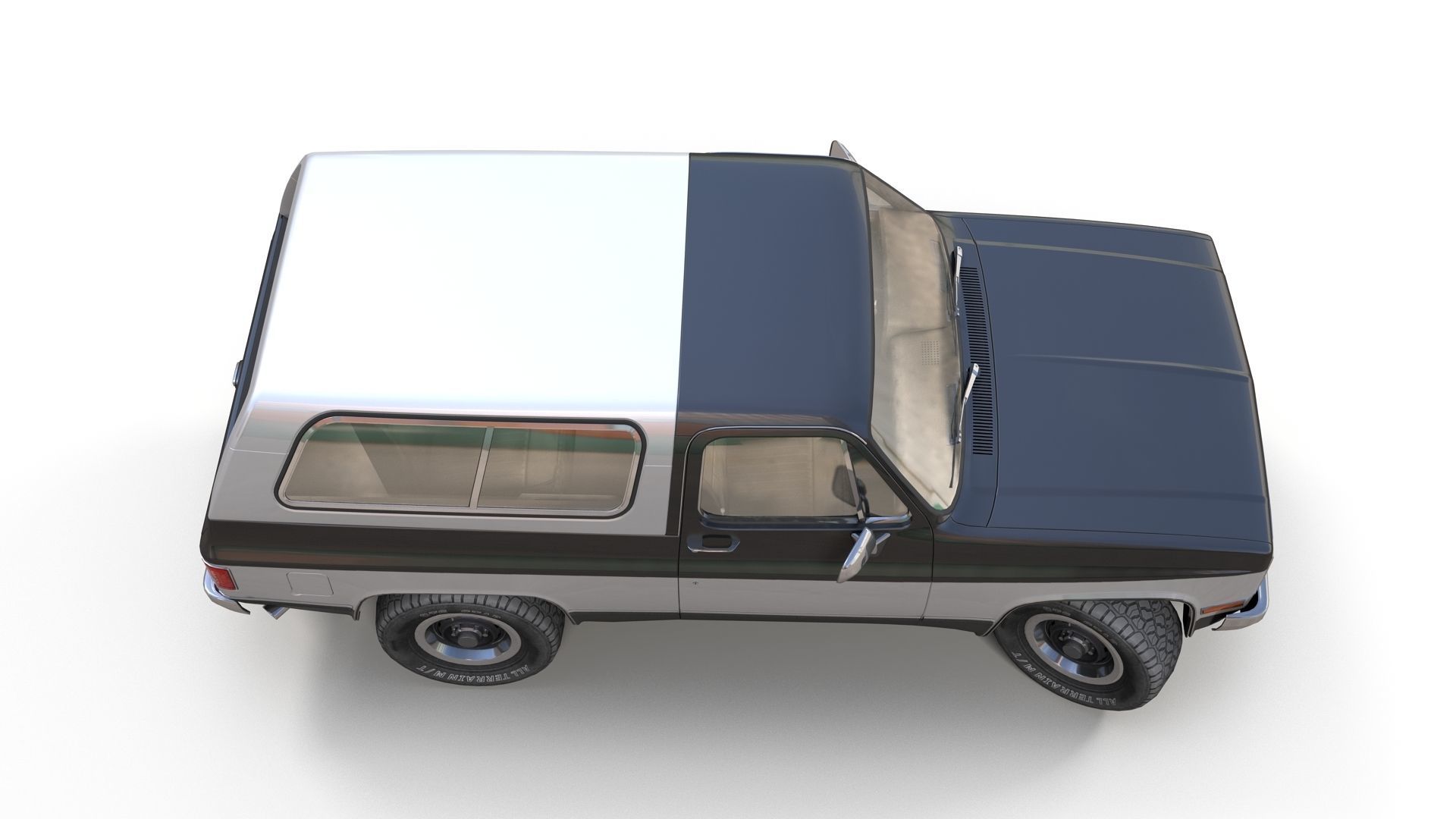 80s offroad car Low-poly 3D model_4