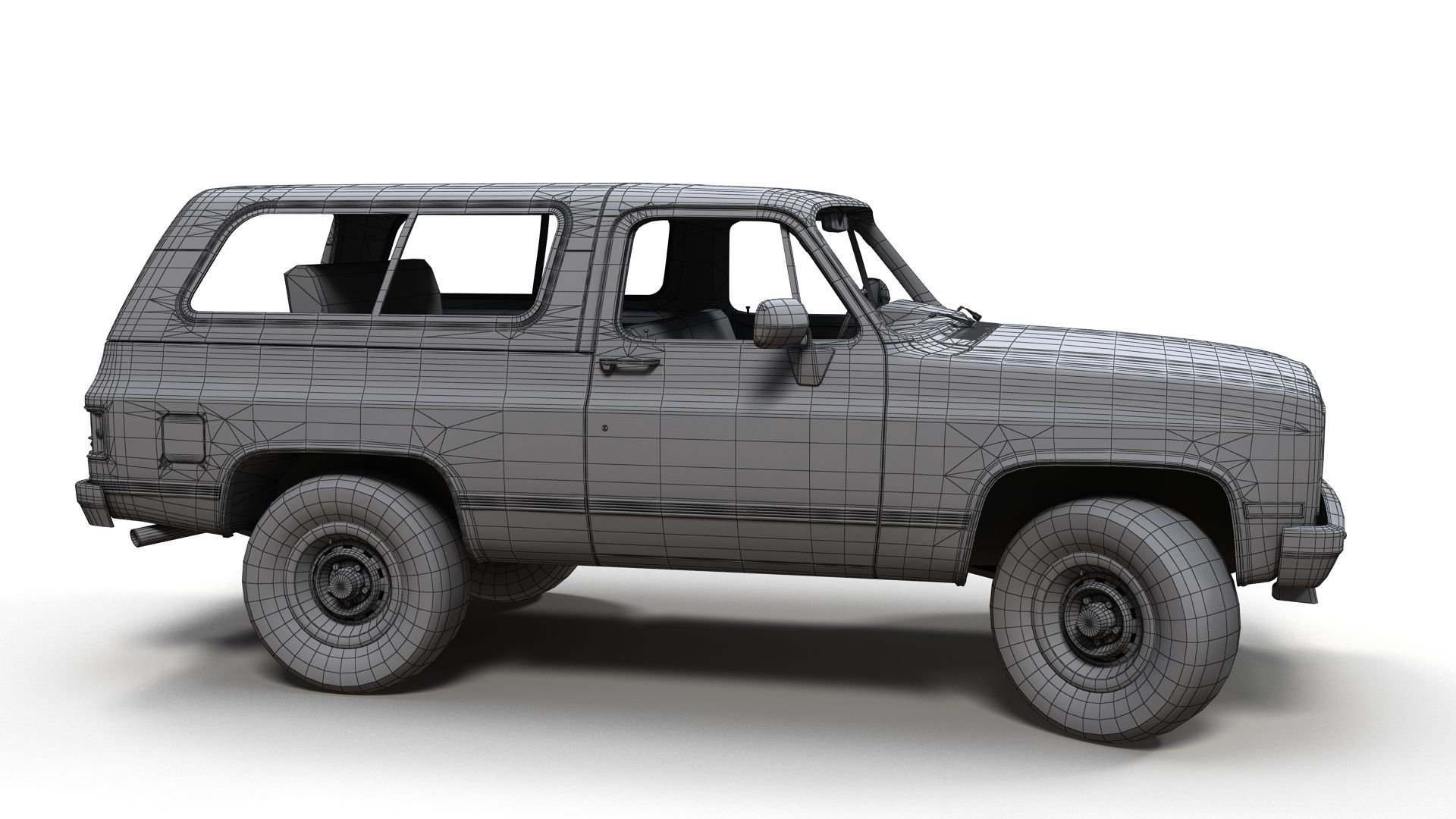 80s offroad car Low-poly 3D model_12
