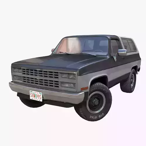 80s offroad car Low-poly 3D model