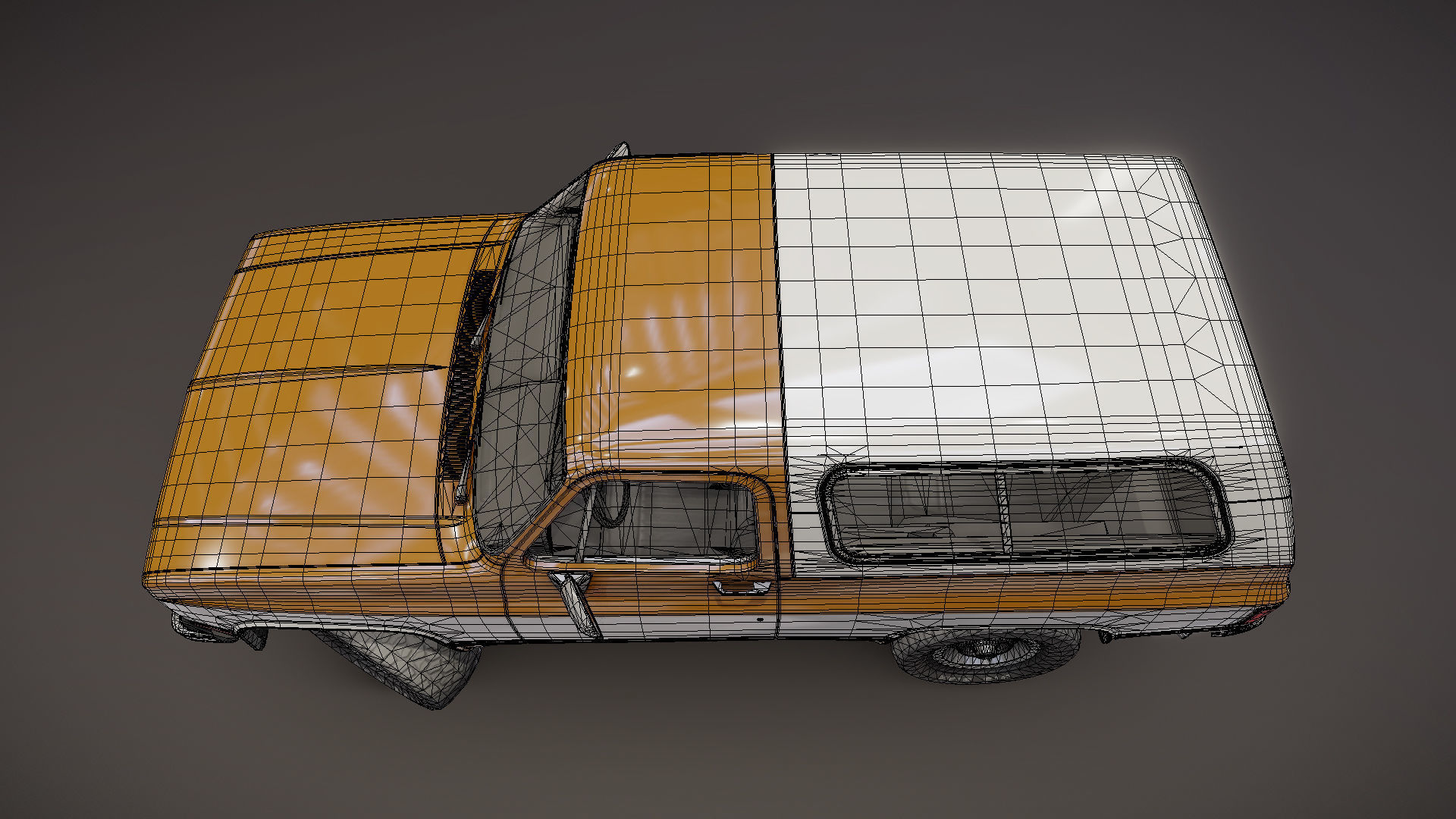 80s offroad car Low-poly 3D model_27