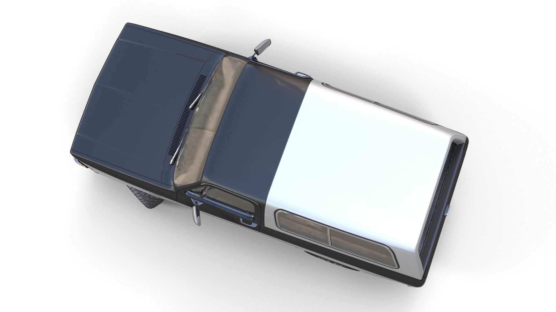 80s offroad car Low-poly 3D model_8