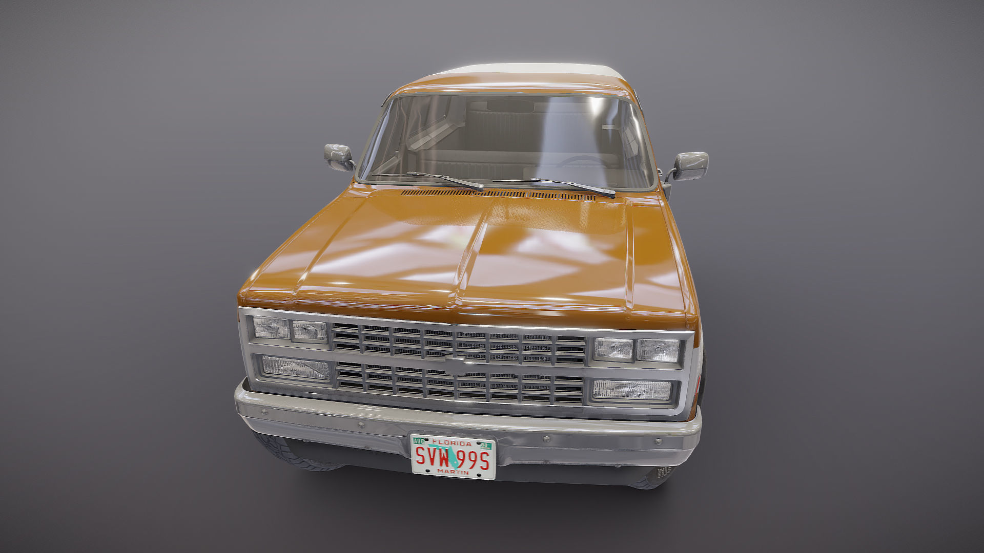 80s offroad car Low-poly 3D model_22