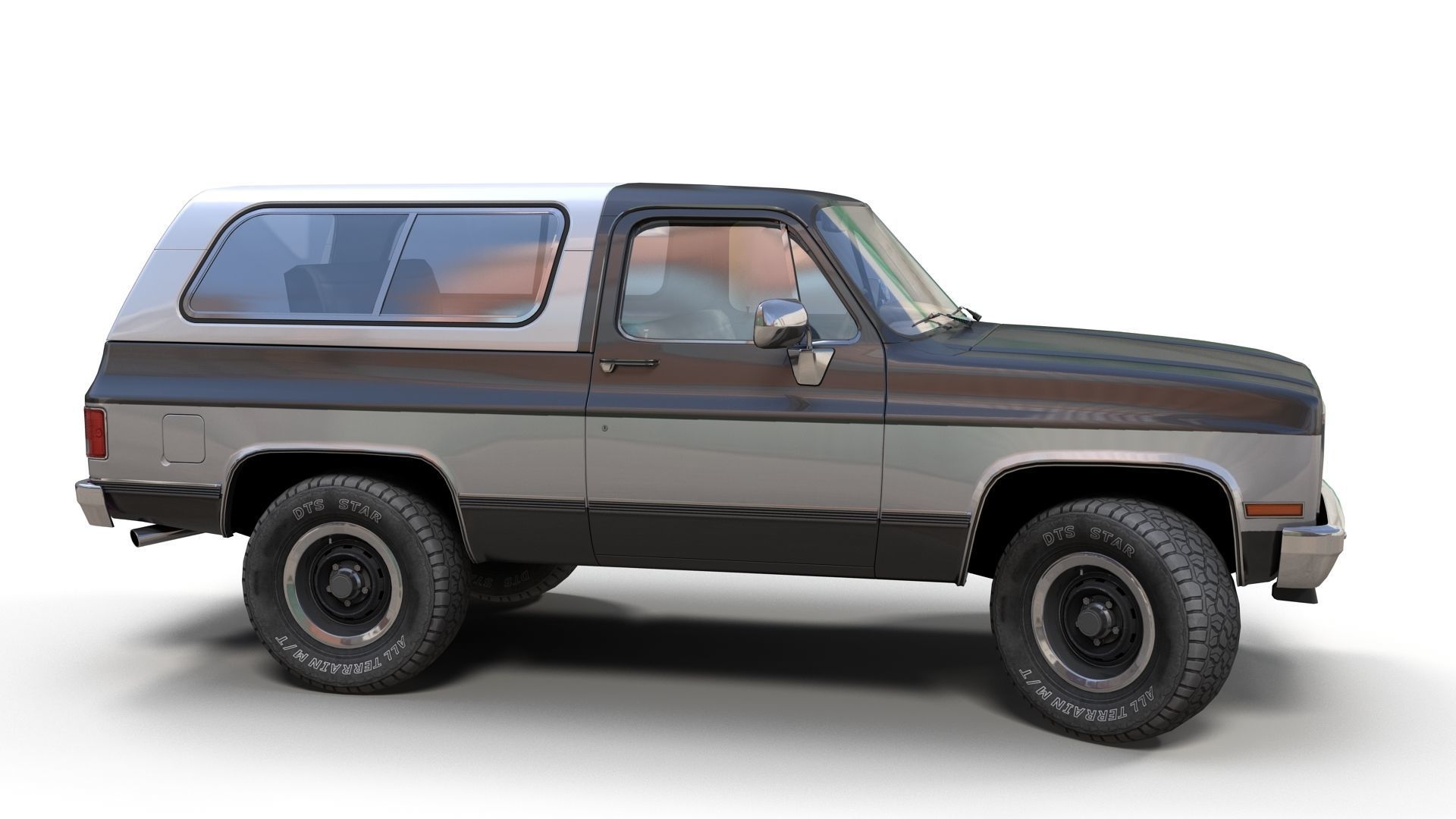 80s offroad car Low-poly 3D model_7