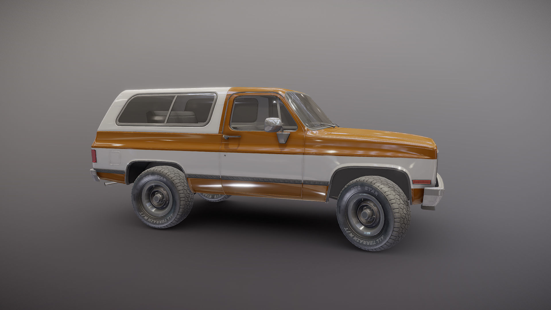 80s offroad car Low-poly 3D model_23