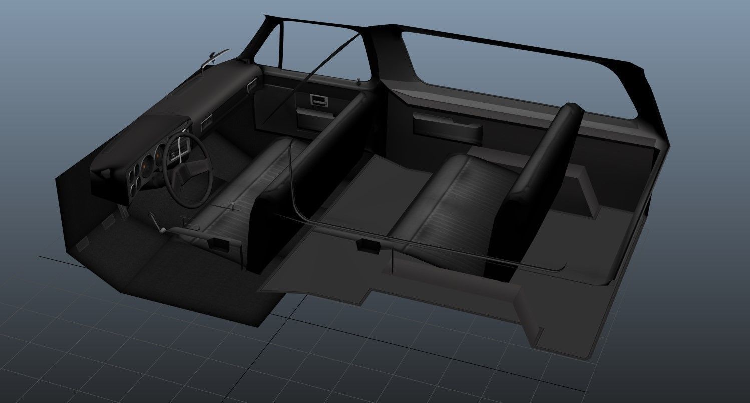 80s offroad car Low-poly 3D model_41