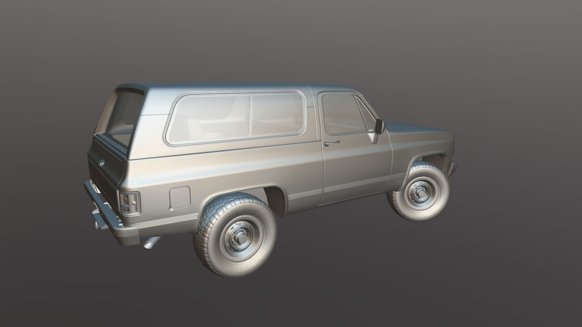 80s offroad car Low-poly 3D model_30