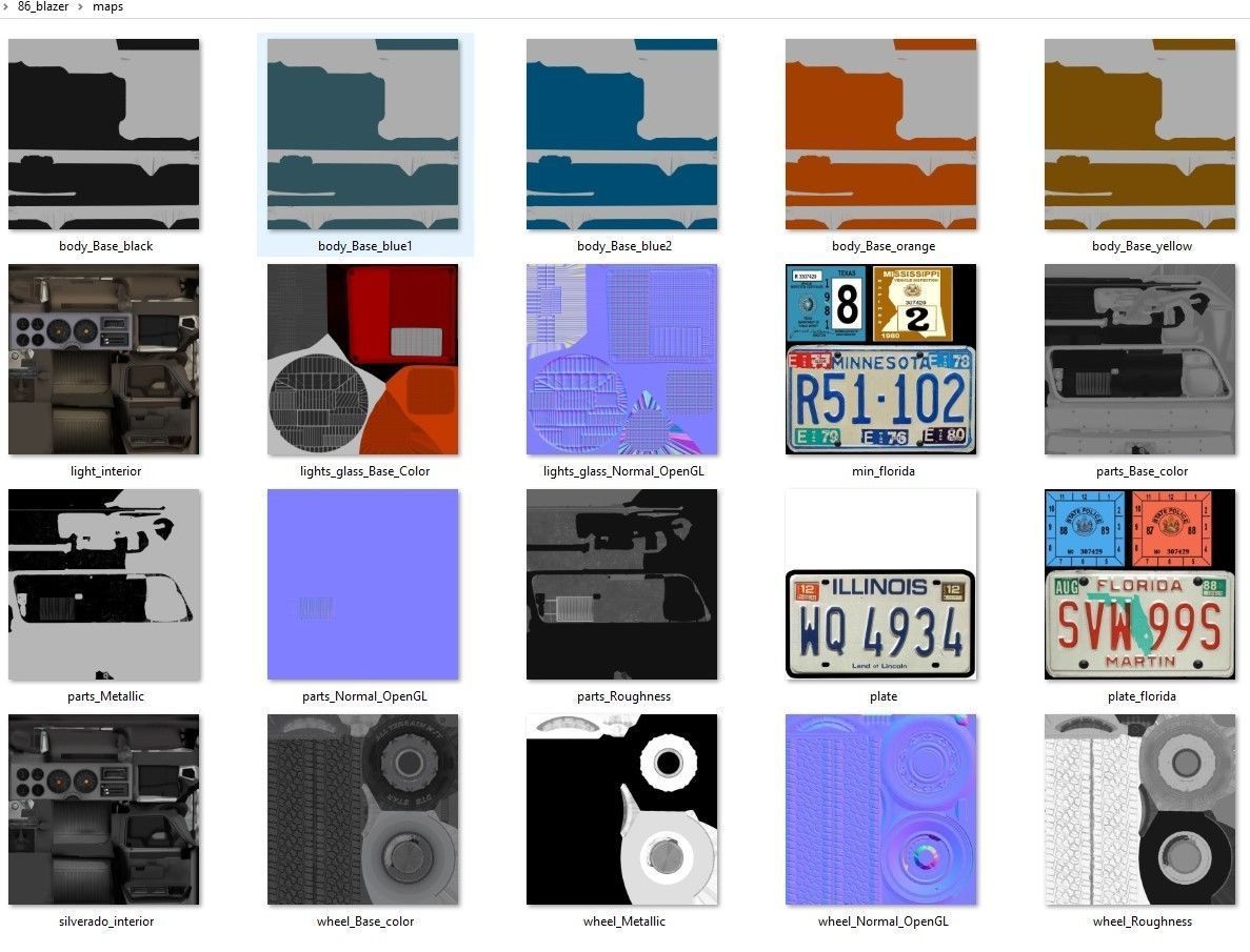 80s offroad car Low-poly 3D model_46