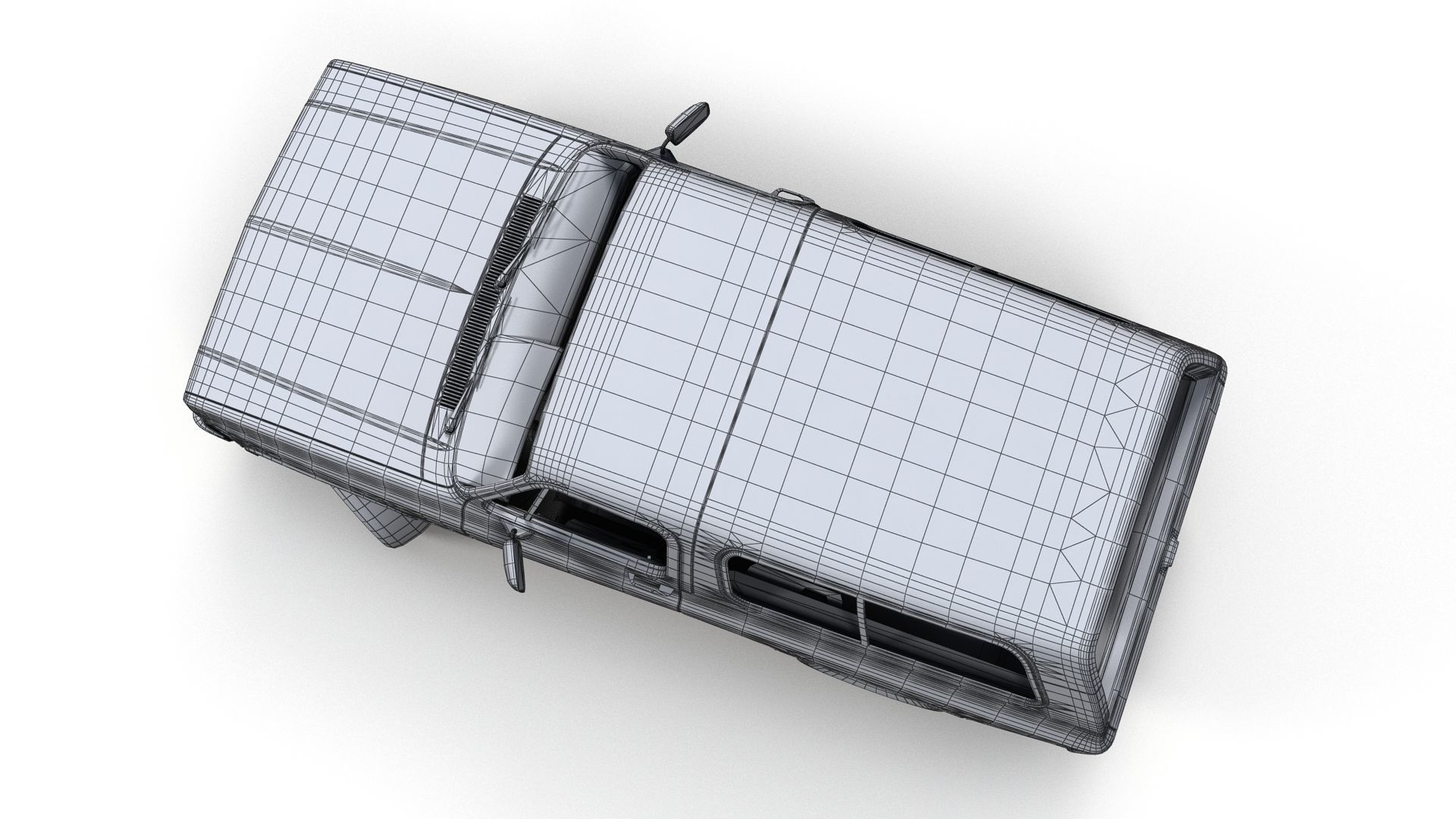 80s offroad car Low-poly 3D model_14