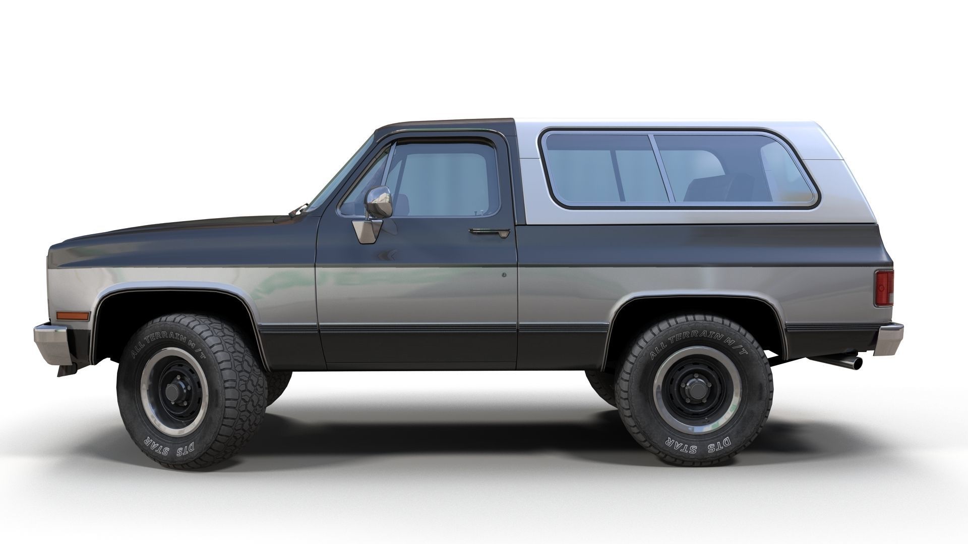 80s offroad car Low-poly 3D model_6