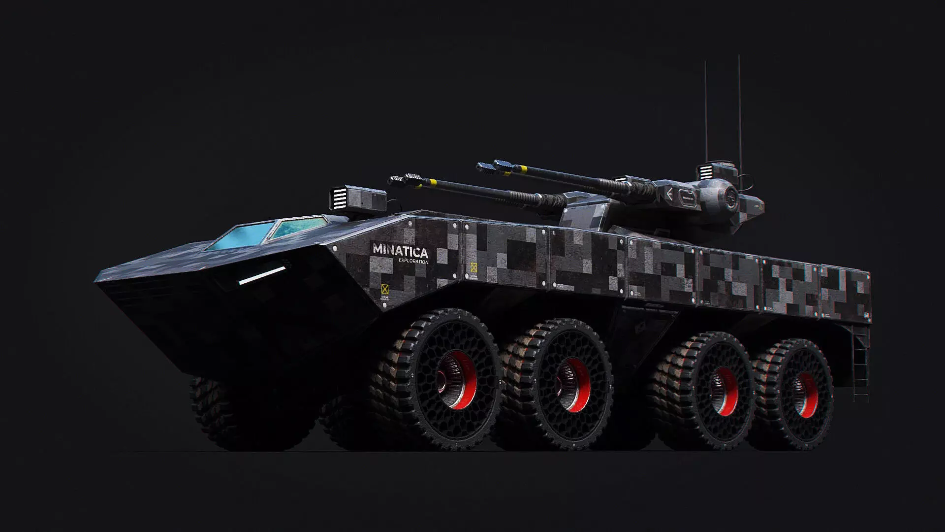 Tank Model Military Si-Fi Dual Source Files Attached 4K Textures Low-poly 3D model