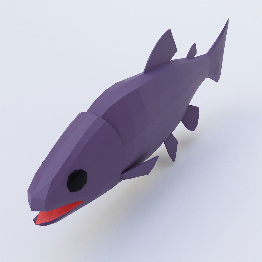 Rainbow trout fish 3d model  Low-poly 3D model_1