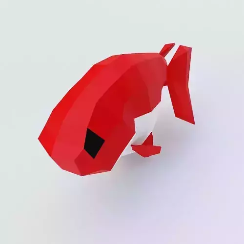 Ranchu goldfish low poly 3d model 