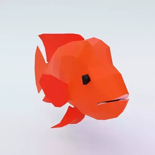 Red devil fish low poly 3d model 