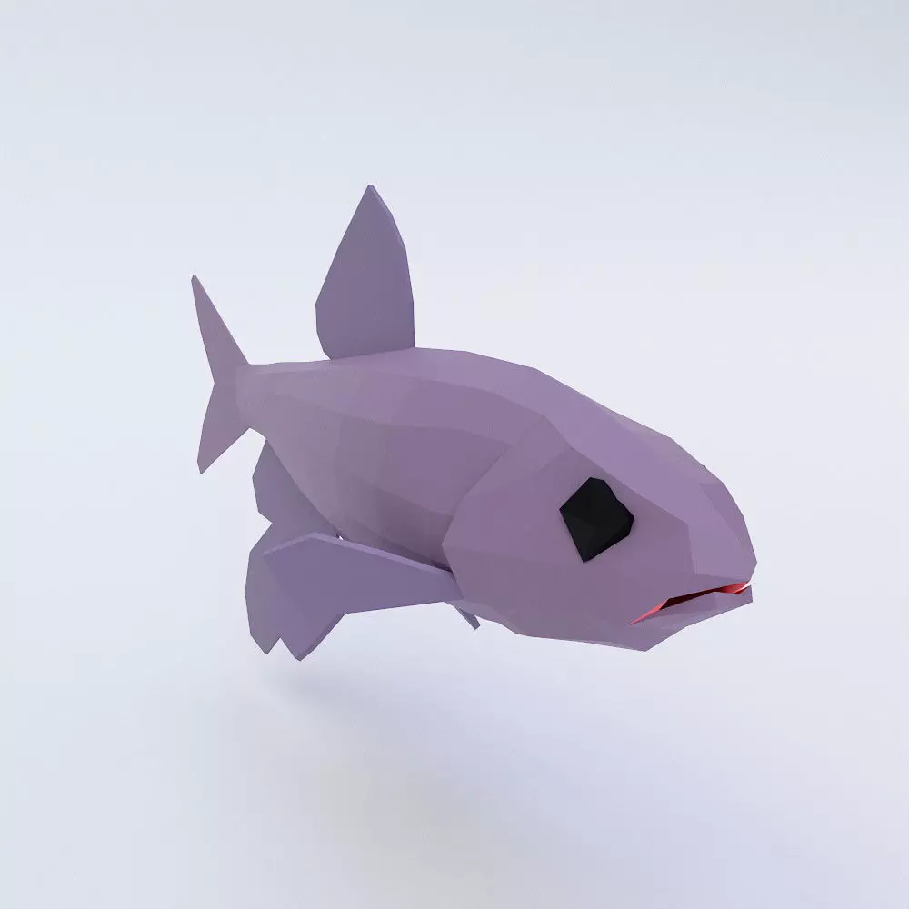 Zacco platypus fish low poly 3d model  Low-poly 3D model_0