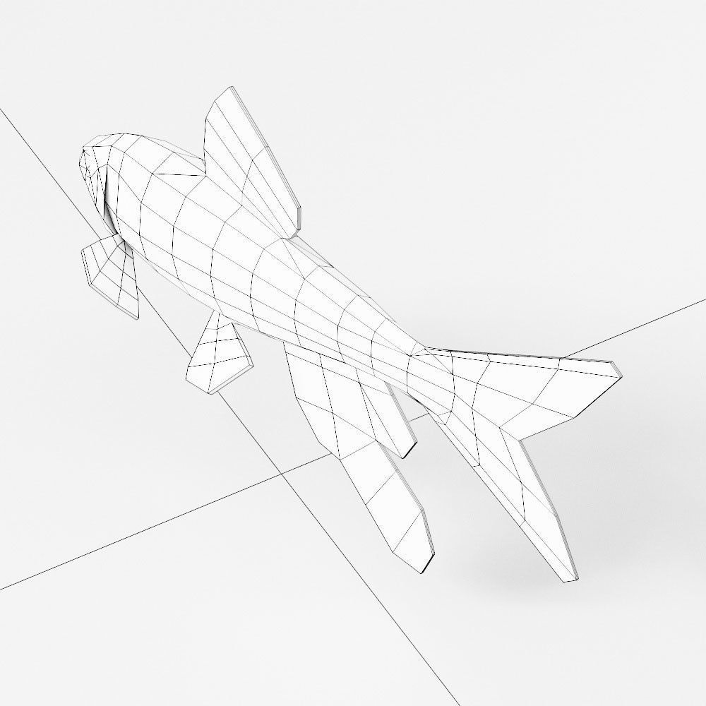 Zacco platypus fish low poly 3d model  Low-poly 3D model_5