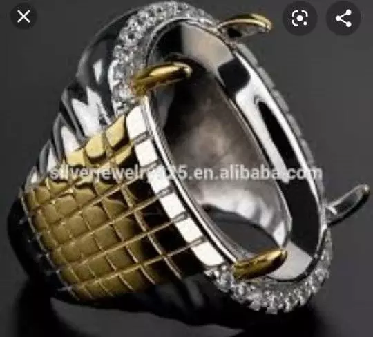 Garnet ring for man 3D print model_0