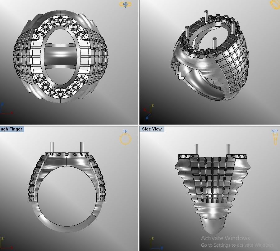 Garnet ring for man 3D print model_3