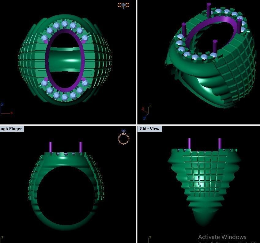 Garnet ring for man 3D print model_1