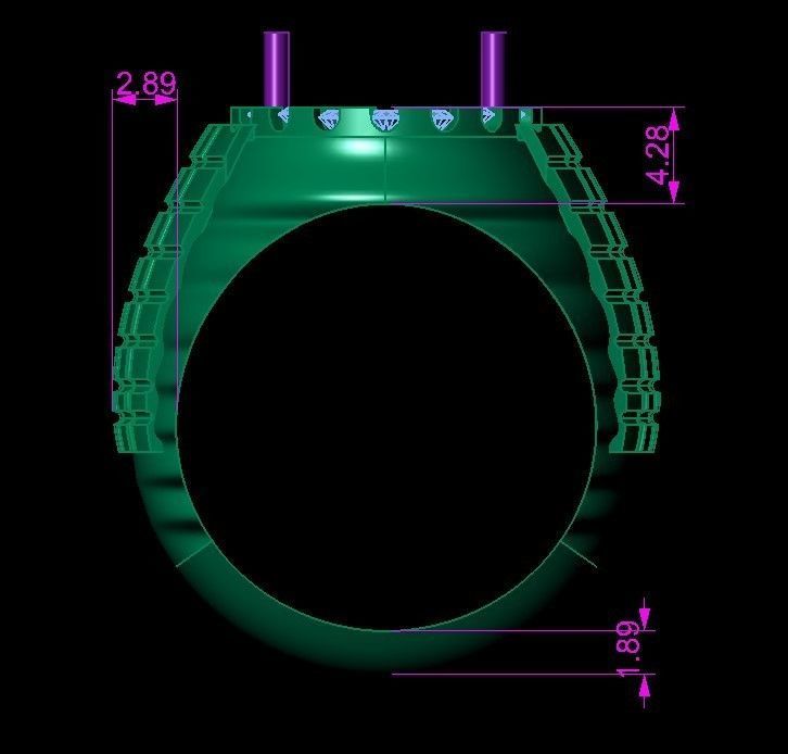 Garnet ring for man 3D print model_5
