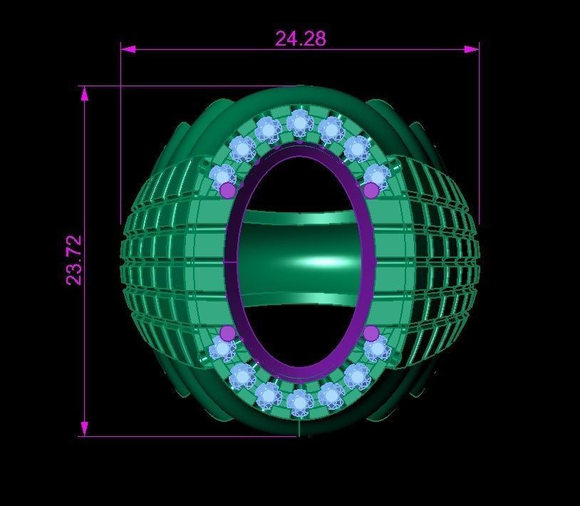 Garnet ring for man 3D print model_4