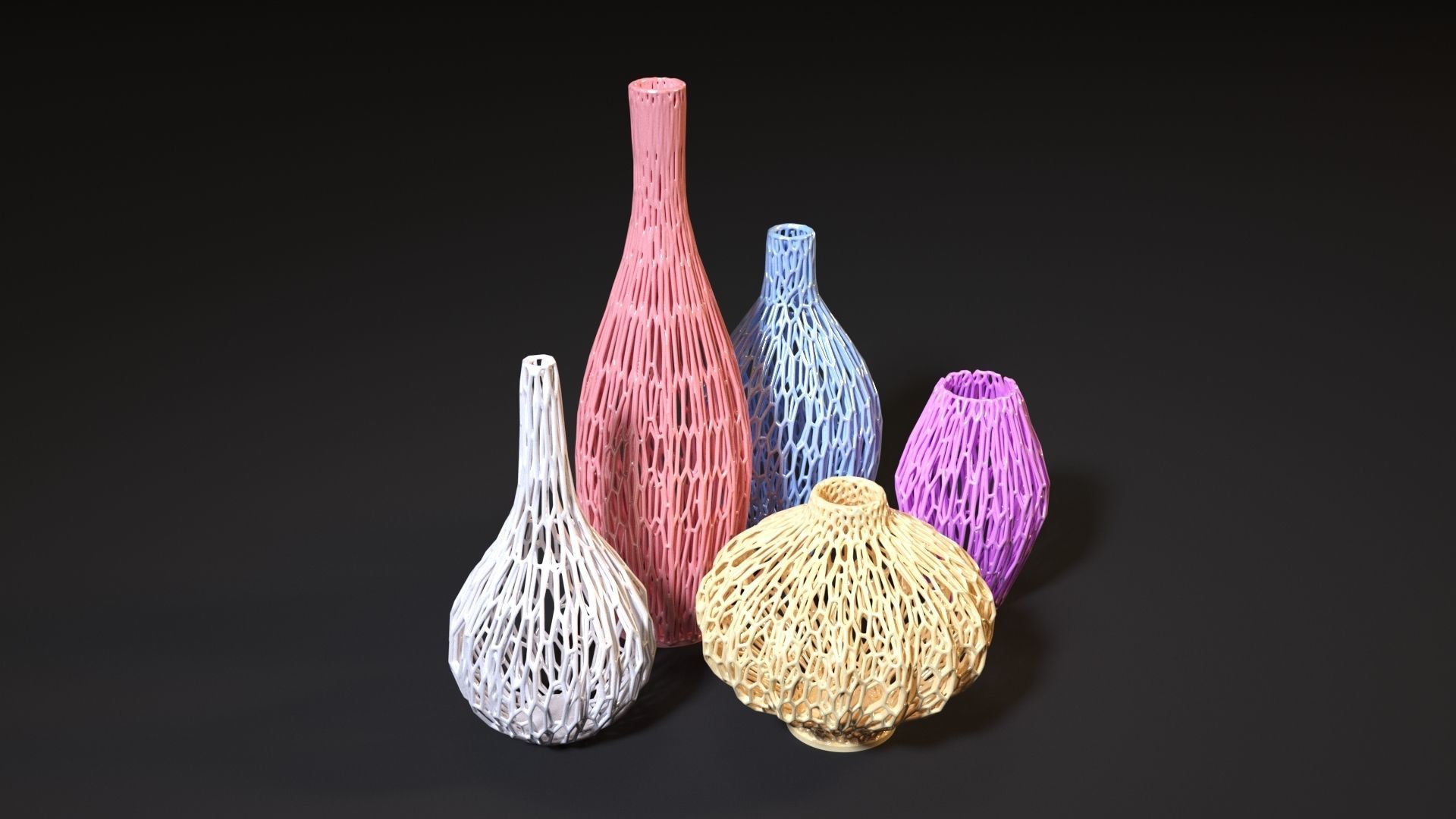 Set of decorative vases 3D print model_7