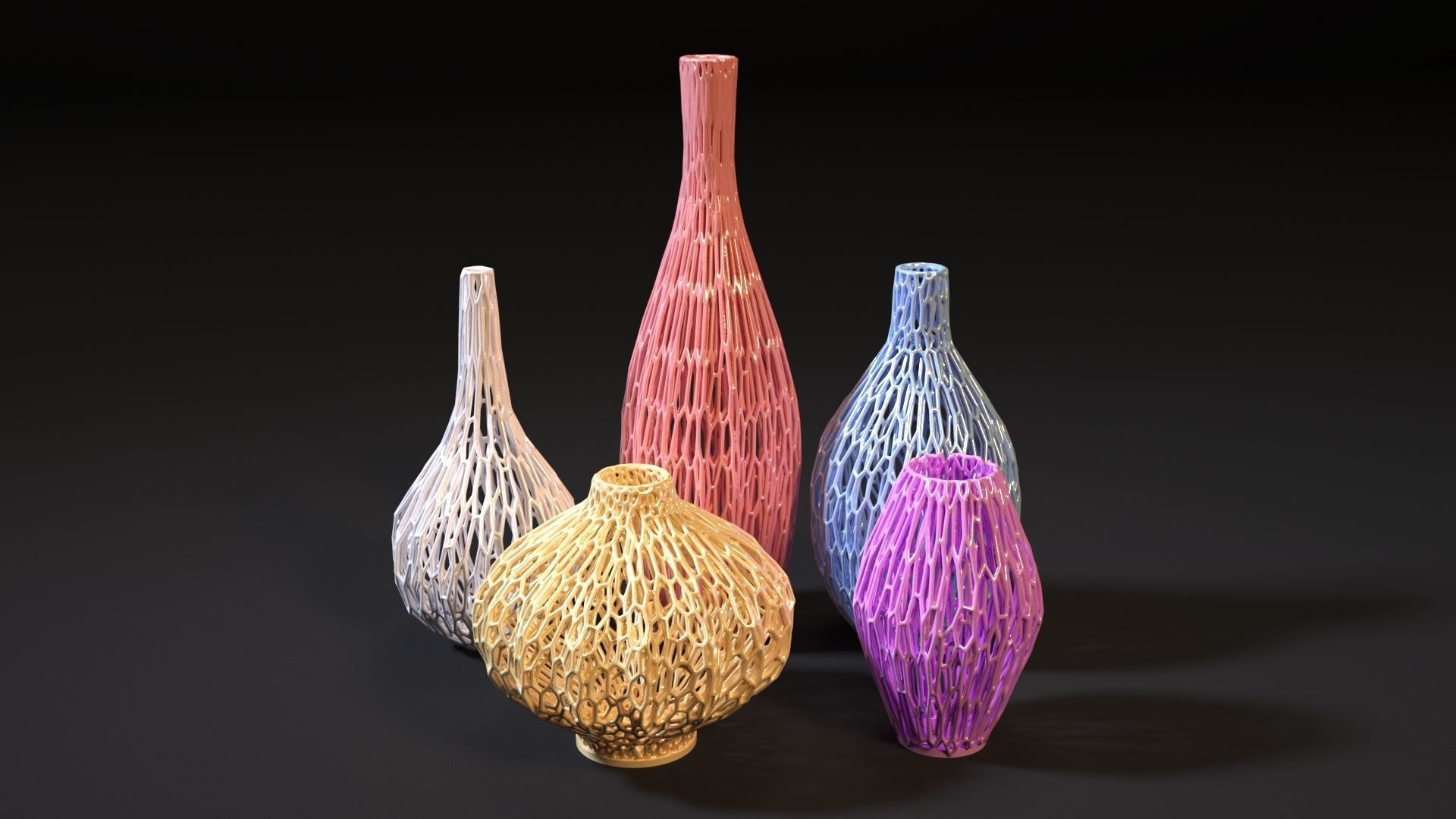 Set of decorative vases 3D print model_1