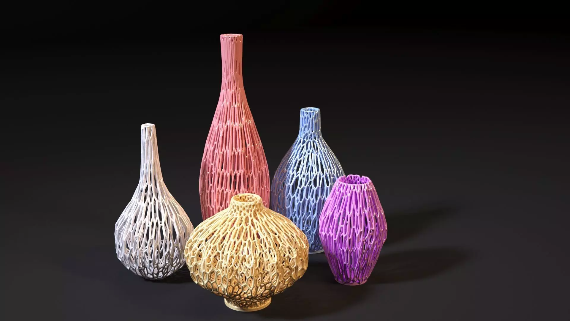 Set of decorative vases 3D print model_0