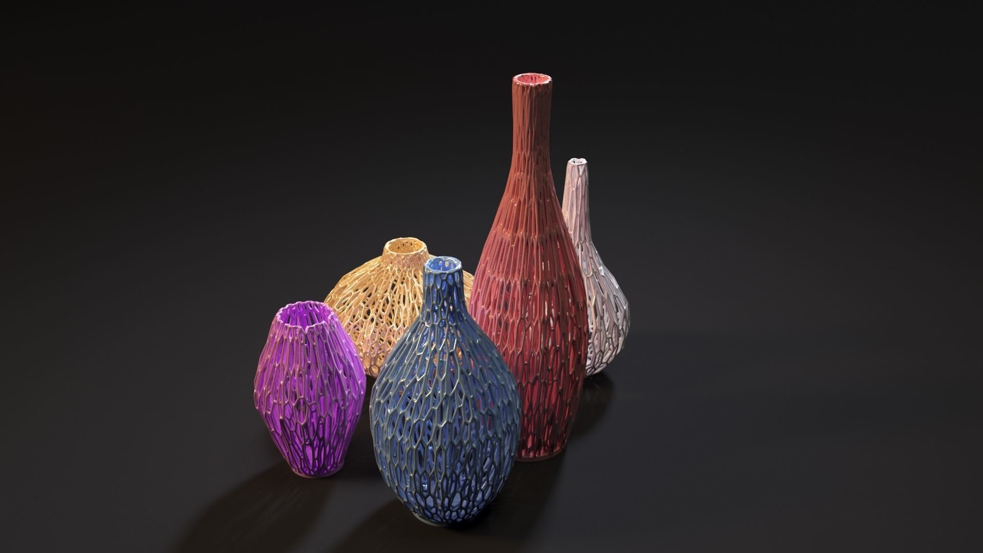 Set of decorative vases 3D print model_3