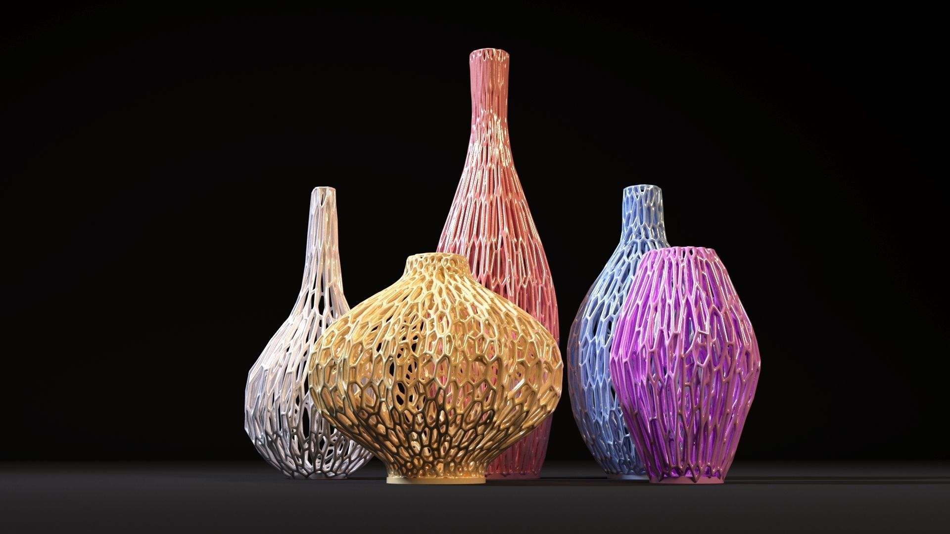 Set of decorative vases 3D print model_9