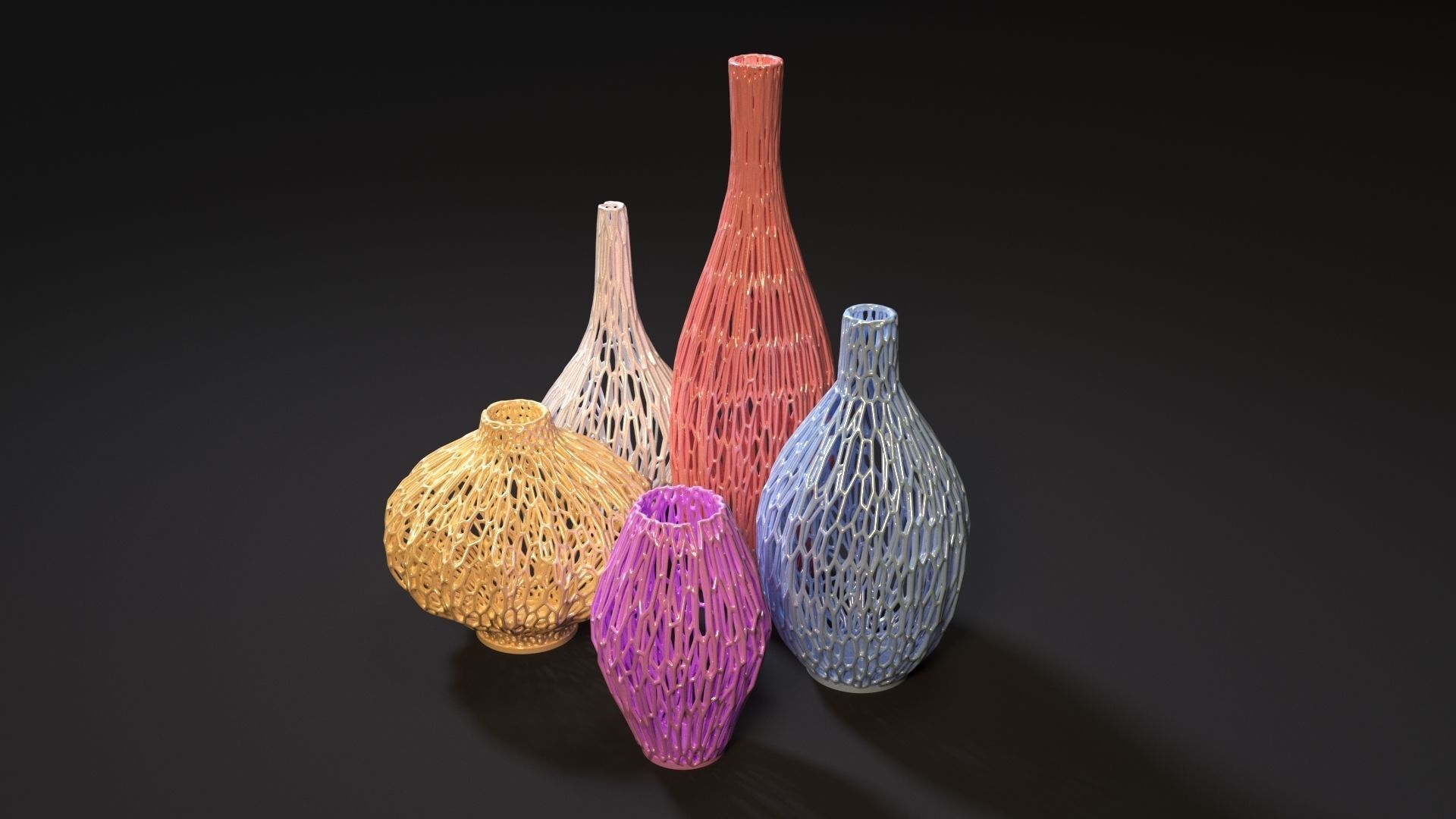 Set of decorative vases 3D print model_2