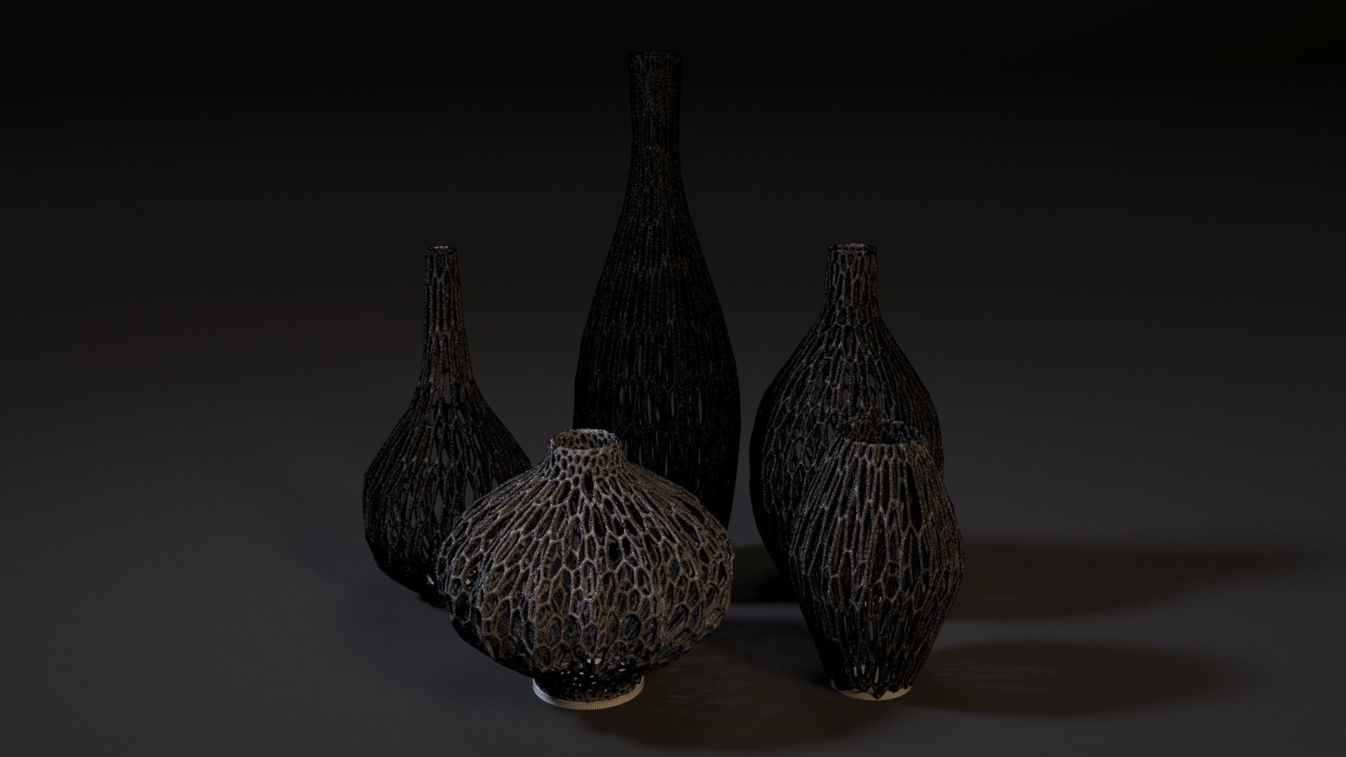 Set of decorative vases 3D print model_57