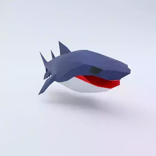 Shark Fish low poly toon 3d model 