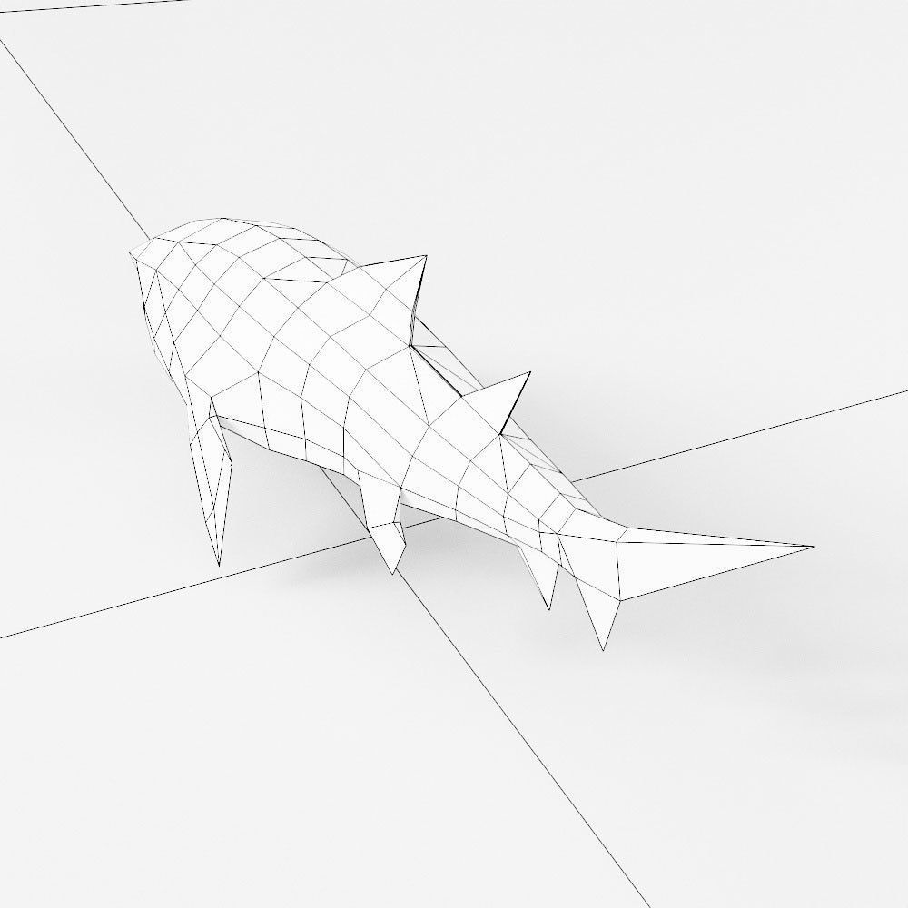 Shark Fish low poly toon 3d model Low-poly 3D model_6