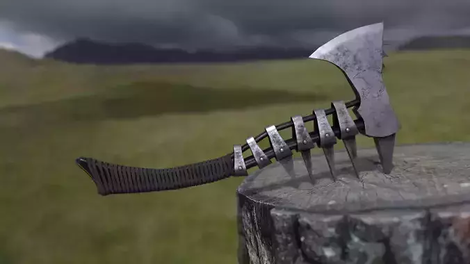 Viking Axe GameReady Realistic PBR model