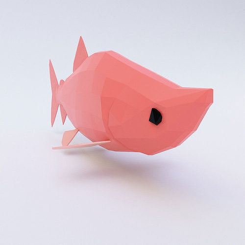 Simon fish low poly  3d model  Low-poly 3D model