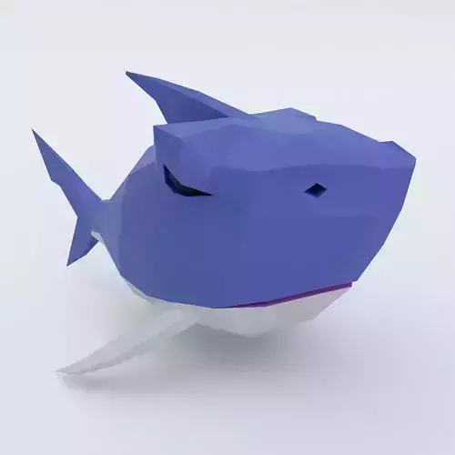 Small shark Fish low poly 3d model 