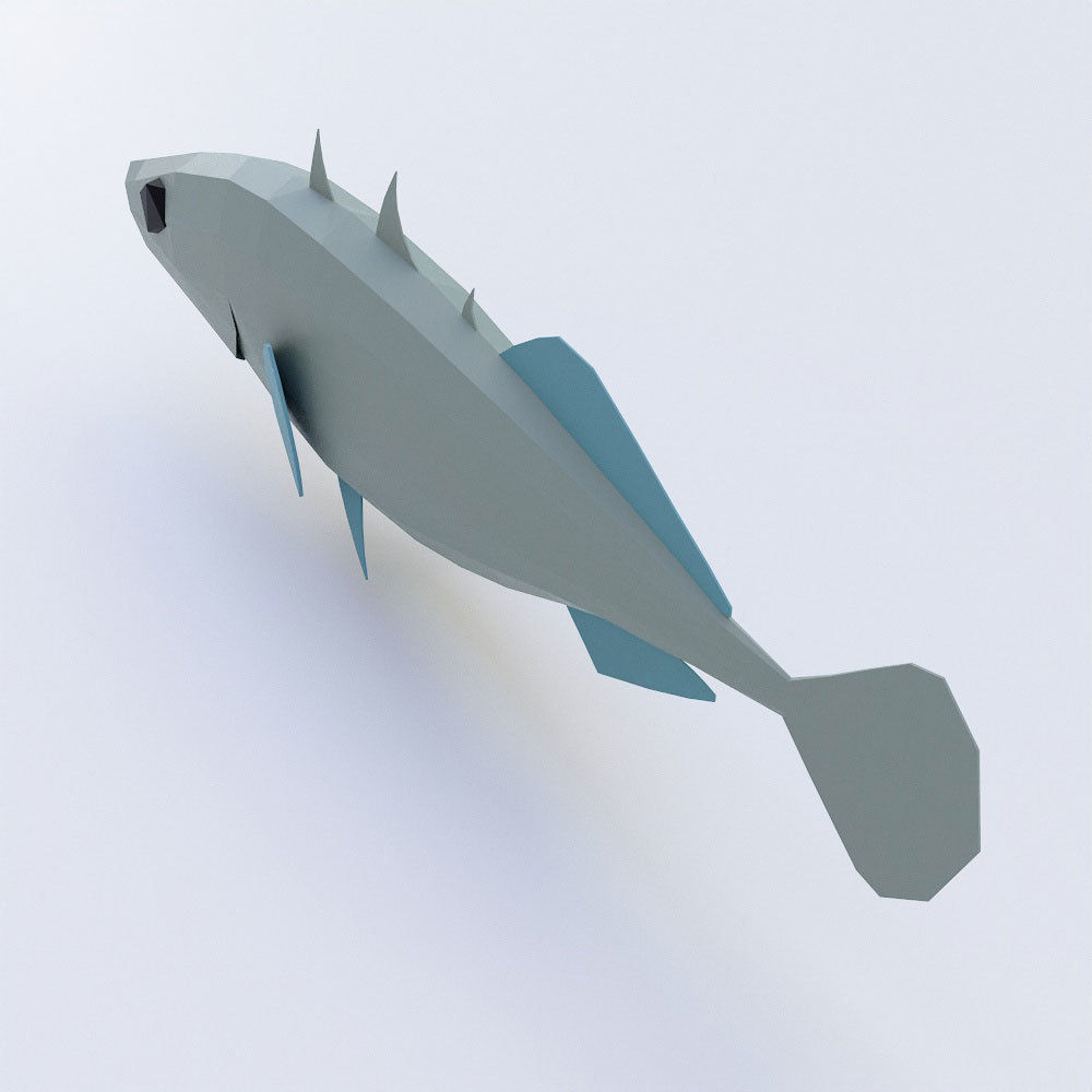 Stickleback fish low poly 3d model Low-poly 3D model_2
