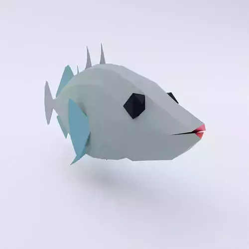 Stickleback fish low poly 3d model 
