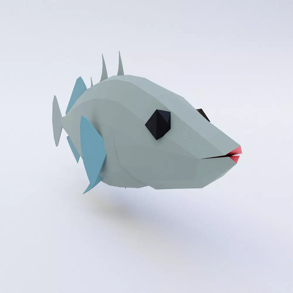 Stickleback fish low poly 3d model Low-poly 3D model_0