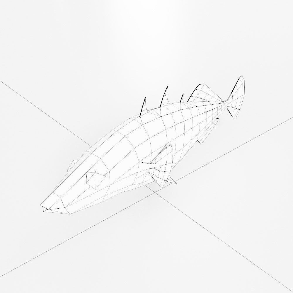 Stickleback fish low poly 3d model Low-poly 3D model_4