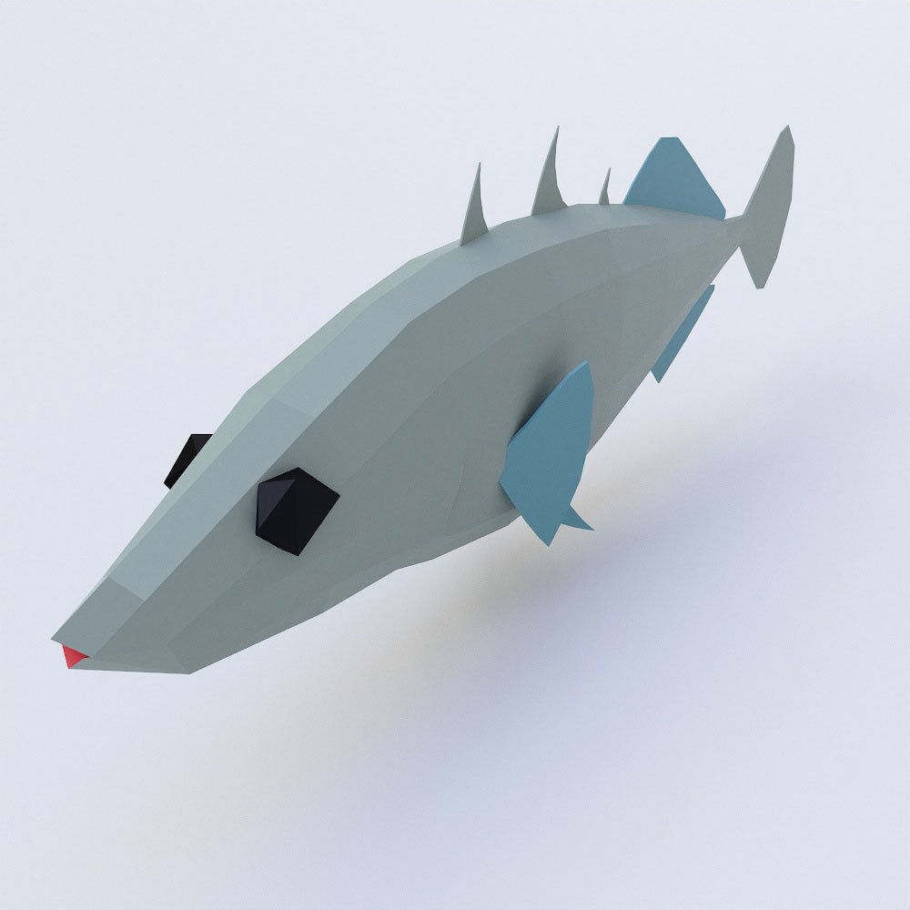 Stickleback fish low poly 3d model Low-poly 3D model_1