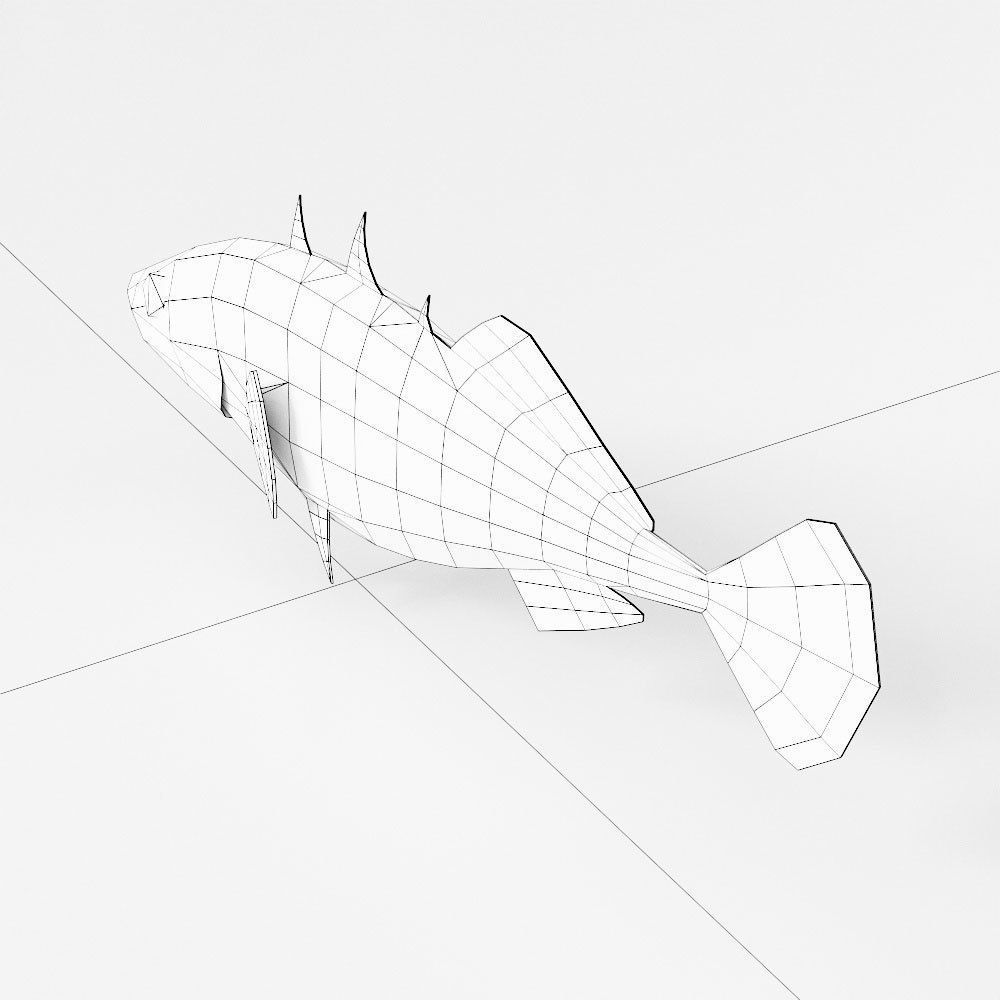 Stickleback fish low poly 3d model Low-poly 3D model_5