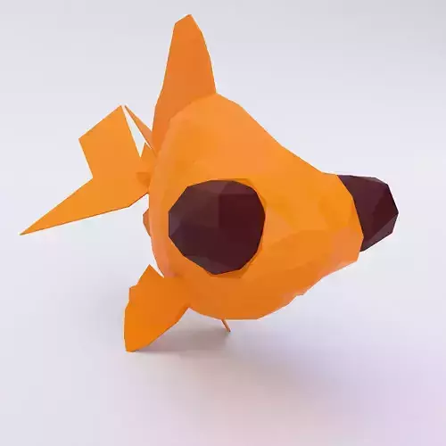 Telescope goldfish low poly toon 3d model Low-poly 3D model
