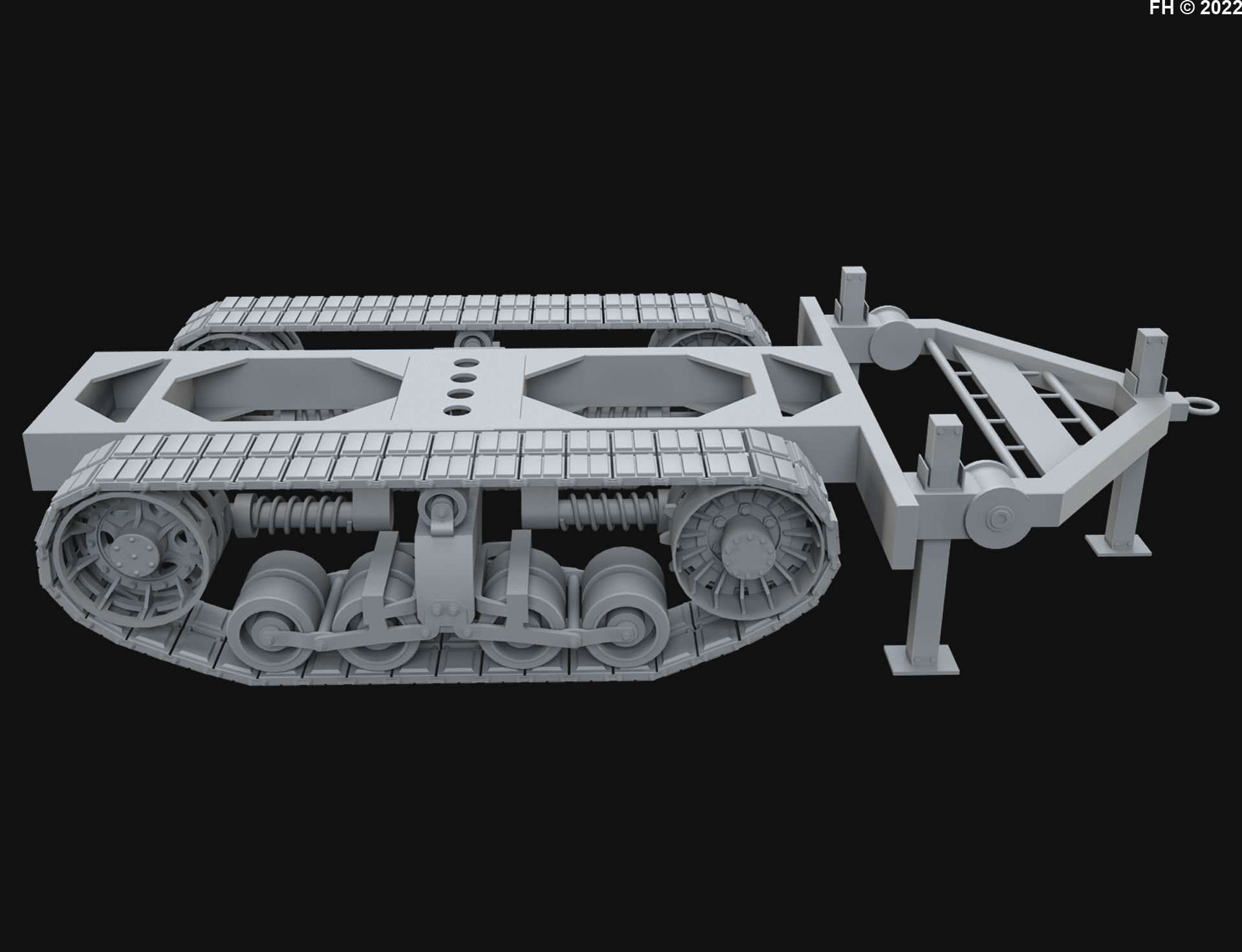 Trailer Track-clay version 3D model_3