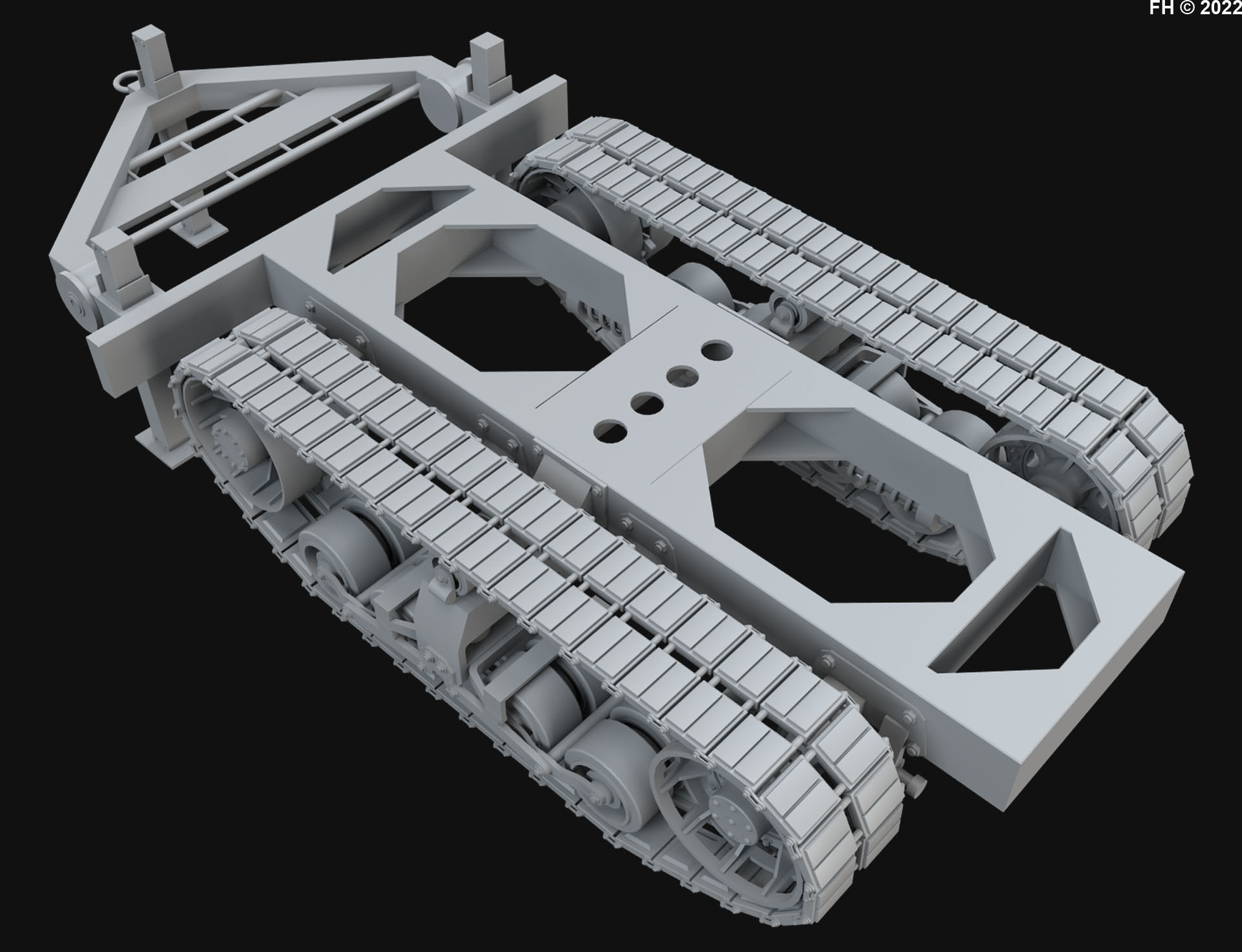 Trailer Track-clay version 3D model_5